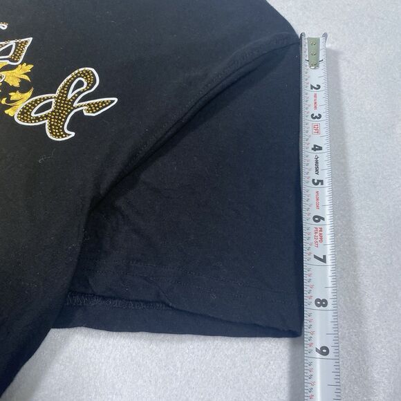 Vintage Akademiks T Shirt Men XL Hip Hop Big Logo Y2K AKDMKS Black Rhinestone - Picture 7 of 10